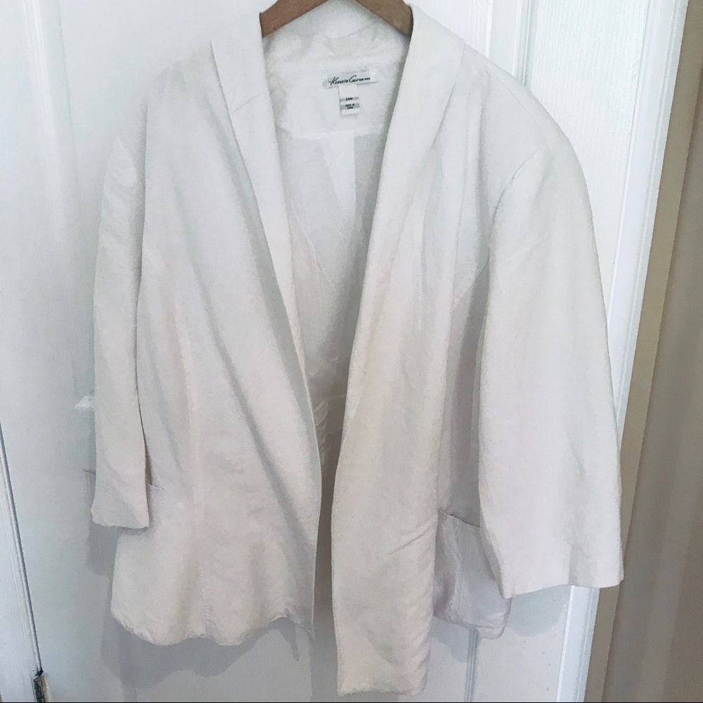 Kenneth Cole 24W White Linen Jacket